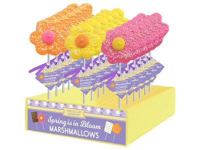 Marshmallow w/Chocolate Bright Flowers Assortment 18ct