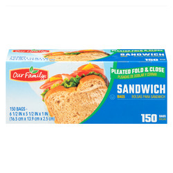 Fold & Close Sandwich Bags 24/150ct