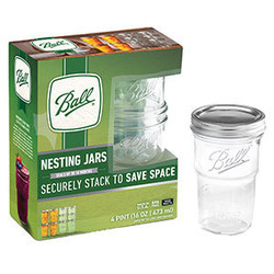 Wide Mouth Nesting Pint Jars 4/1pt