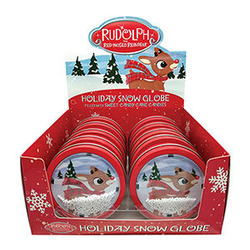 Rudolph Holiday Snow Globe Tin 12ct