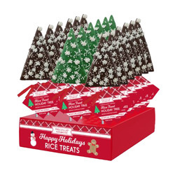 Chocolate Covered Rice Krispie Treat Tree with Snowflake Confetti 18ct