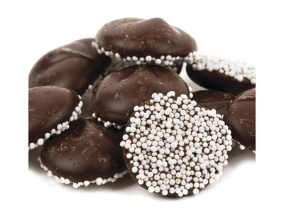 Dark Chocolate Nonpareils with White Seeds 8lb