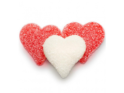 Sour Sanded Gummi Valentine Hearts 4/4.5lb