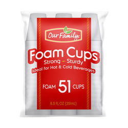 Foam Cups 8.5oz 12/51ct