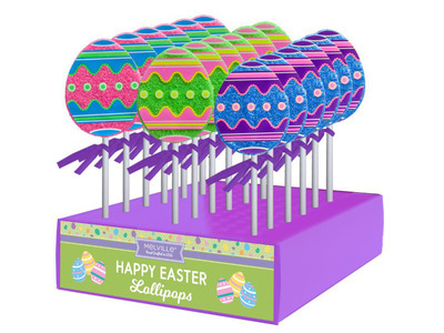 Decal Easter Egg Hard Candy Lollipop 24ct