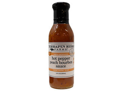 Hot Pepper Peach Bourbon Sauce 6/12oz