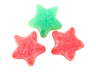Red & Green Sanded Sour Jelly Stars 6/5lb