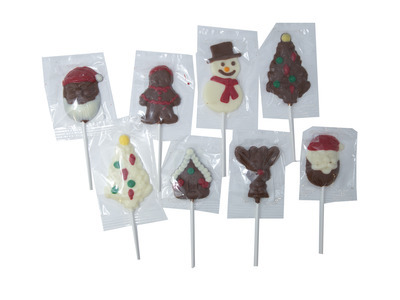 Assorted Christmas Chocolate Lollipops 24ct