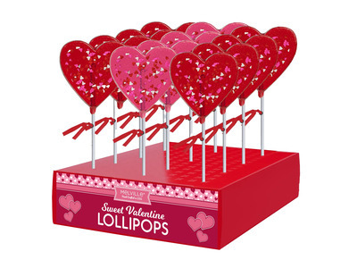 Assorted Confetti Heart Lollipops 24ct