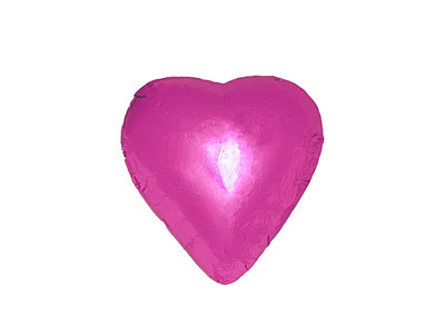 Pink Foiled Dark Chocolate Hearts 10lb