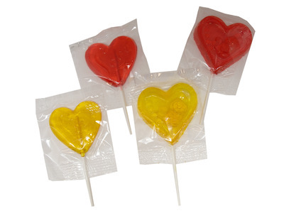 Valentine Clear Toy Lollipops 24ct