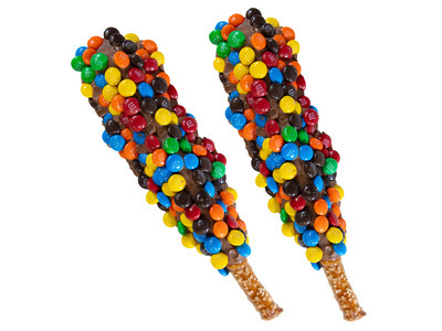 Chocolatey Caramel Covered M&M Pretzel Rods 12/2ct