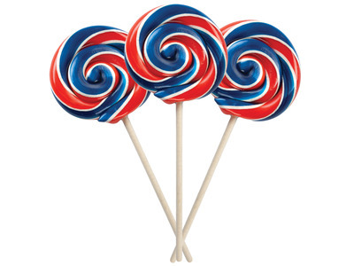 Red White & Blue Strawberry Lollipop 15 ct/1 oz