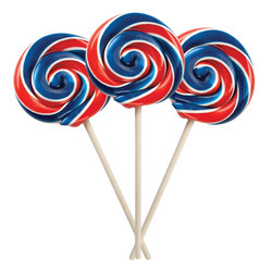 Red White & Blue Strawberry Lollipop 15 ct/1 oz