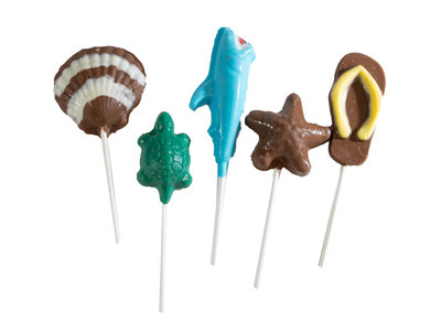 Assorted Beach Chocolatey Lollipops 24ct