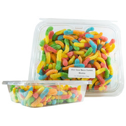 Mini Sour Neon Gummi Worms 6/28oz