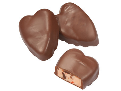 Milk Chocolate Coated Cherry Cordial Cream Hearts 6lb