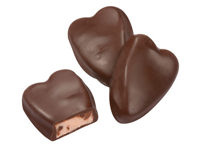 Dark Chocolate Coated Cherry Cordial Cream Hearts 6lb