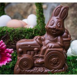 Milk Chocolate Bunny on Tractor 6/14oz