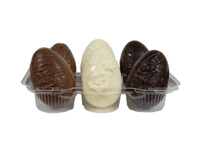Milk, Dark, White Assorted Chocolate Eggs 4/6ct