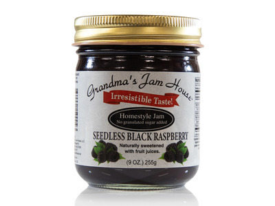Low Sugar Seedless Black Raspberry Jam 12/9oz