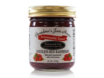 Low Sugar Seedless Red Raspberry Jam 12/9oz