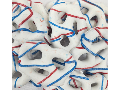Red, White & Blue Striped Pretzels 15lb