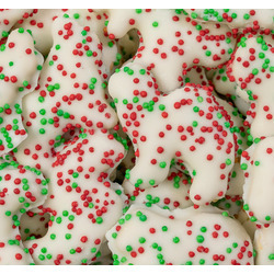 Yogurt Covered Animal Crackers with Red & Green Nonpareils 15lb