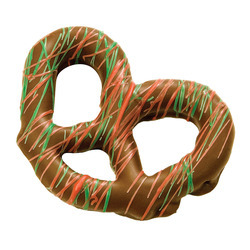 Gourmet Milk Chocolate Coated Pretzels with Christmas Drizzle 6lb