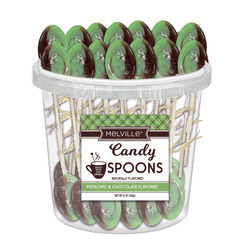 Pistachio & Chocolate Candy Spoons Tub 1/50ct