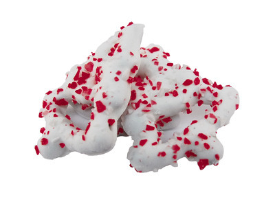 Yogurt Tree Pretzels with Crushed Peppermint 14lb