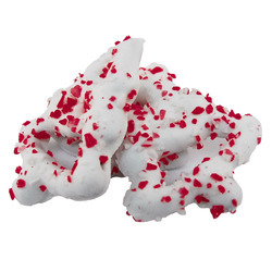 Yogurt Tree Pretzels with Crushed Peppermint 14lb