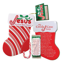 Candy Cane Story Ornament Tin 8ct