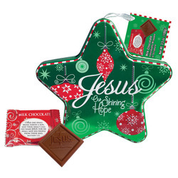 Jesus Our Shining Hope Milk Chocolate Tin 6ct