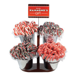 Countertop Candy Cane Display Rack & Pails 1ct