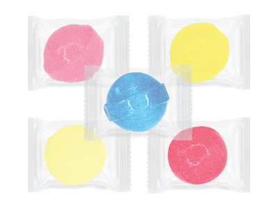 Natural Assorted Sour Powder Flavor Drops Wrapped 10lb