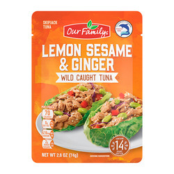 Lemon Sesame & Ginger Wild Caught Tuna, Pouch 24/2.6oz