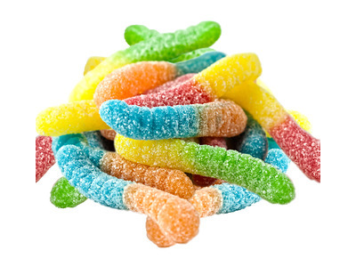Mini Sour Neon Gummi Worms 4/4.5lb