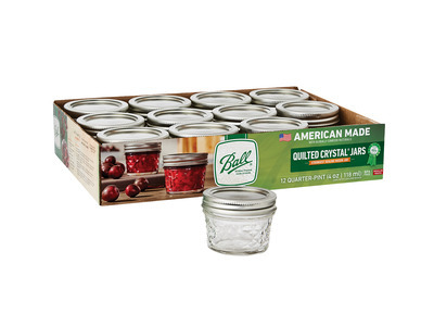 Regular Mouth Quilted 1/4 Pint Jars 12/4oz